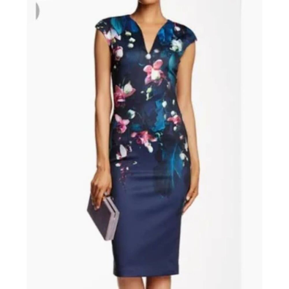 Ted Baker NWT Antonya Dress Sheath Sz 3 US 8 Floral Formal Event Wedding Guest
